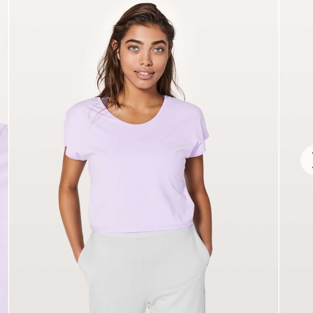 lululemon athletica Light Lavender Short Sleeve Tee